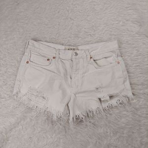 We The Free White Jean Shorts